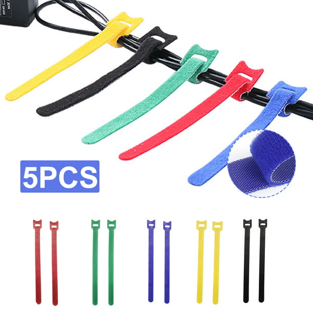 10X Phone Cable Ties Reusable Hook Loop Sticky Strap Fastener Organizer Soft